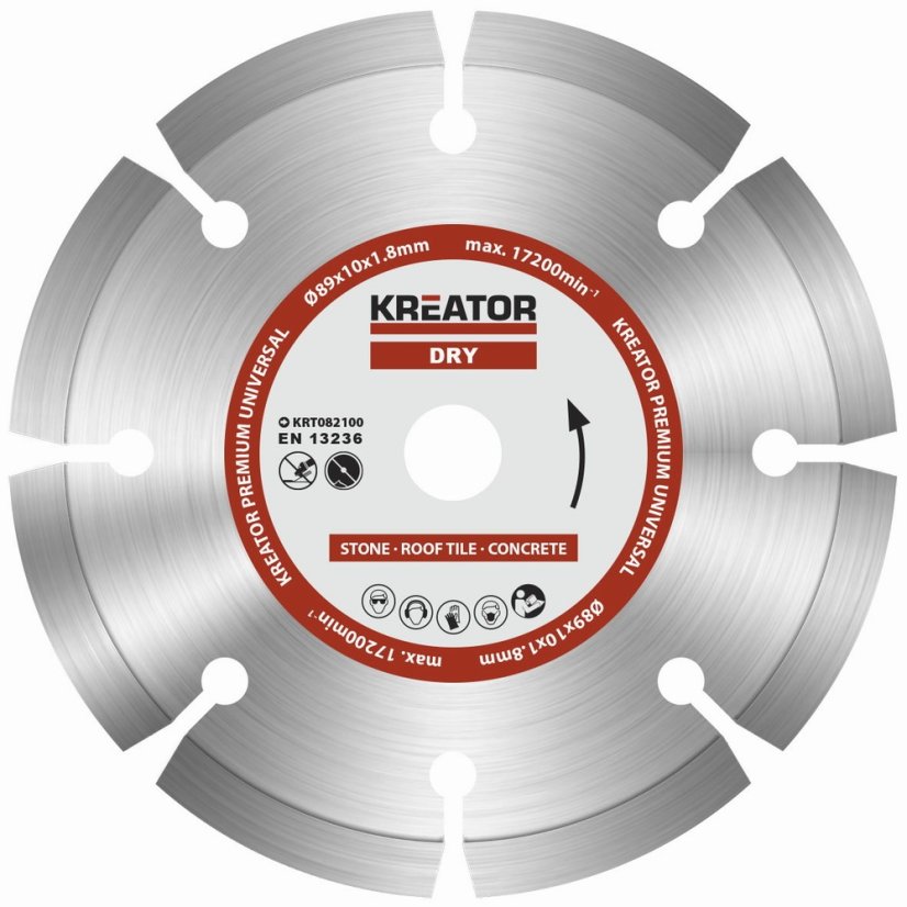 Diamantový kotouč segmentový 89mm PREMIUM KREATOR KRT082100