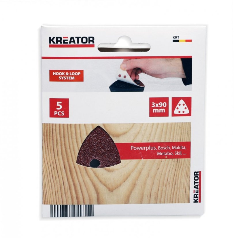 5x Brusný papír 3 x 90 - G60 KREATOR KRT210004