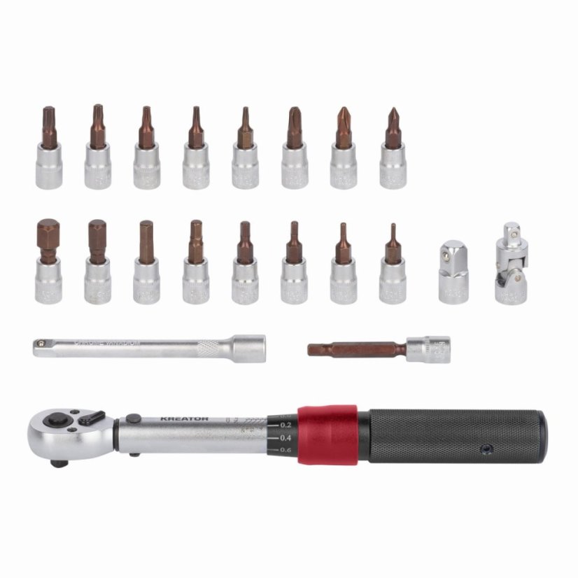 Momentový klíč SET 21 ks 1/4" 2-20NM KREATOR KRTH31001
