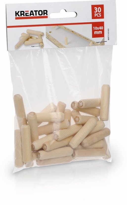Truhlářské kolíčky 10 x 40 mm (30 ks) KREATOR KRT110103