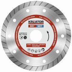 Diamantový kotouč celoobvodový 125mm PREMIUM TURBO KREATOR KRT083101