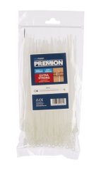 Stahovací pásky s otvorem bílé 4,8 x 200mm 100ks PREMION PREP00031