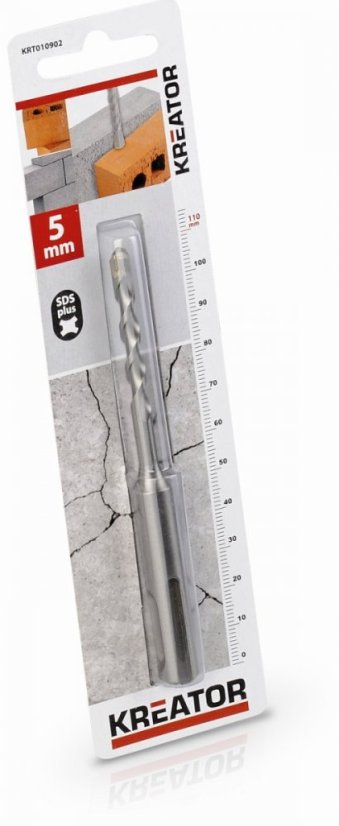 Vrták SDS PLUS do betonu 5x110 mm KREATOR KRT010902 Vrták SDS PLUS do betonu 5x110 mm KREATOR KRT010902