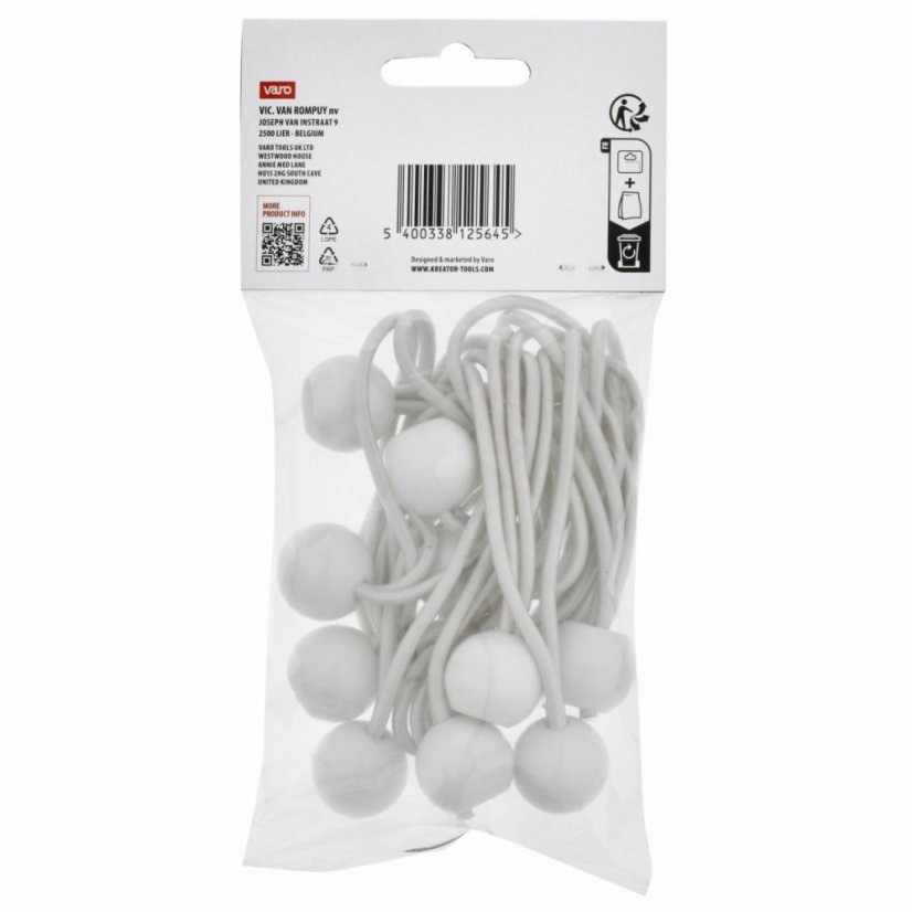 Upínací gumy s kuličkou 4mm, 25cm 10ks KREATOR KRTH40906