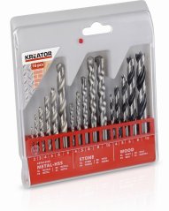 16 ks Vrtáků SET - kov, kámen, dřevo KREATOR KRT012502