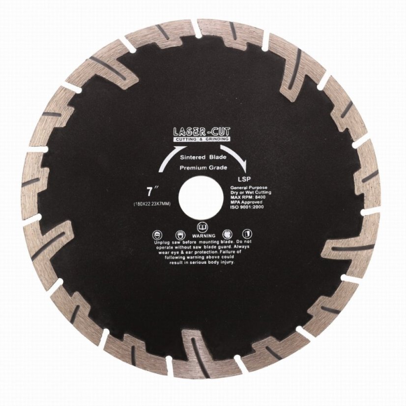 Diamantový kotúč segmentový 180 x 22,23 x 7mm LSP LASER-CUT L00124