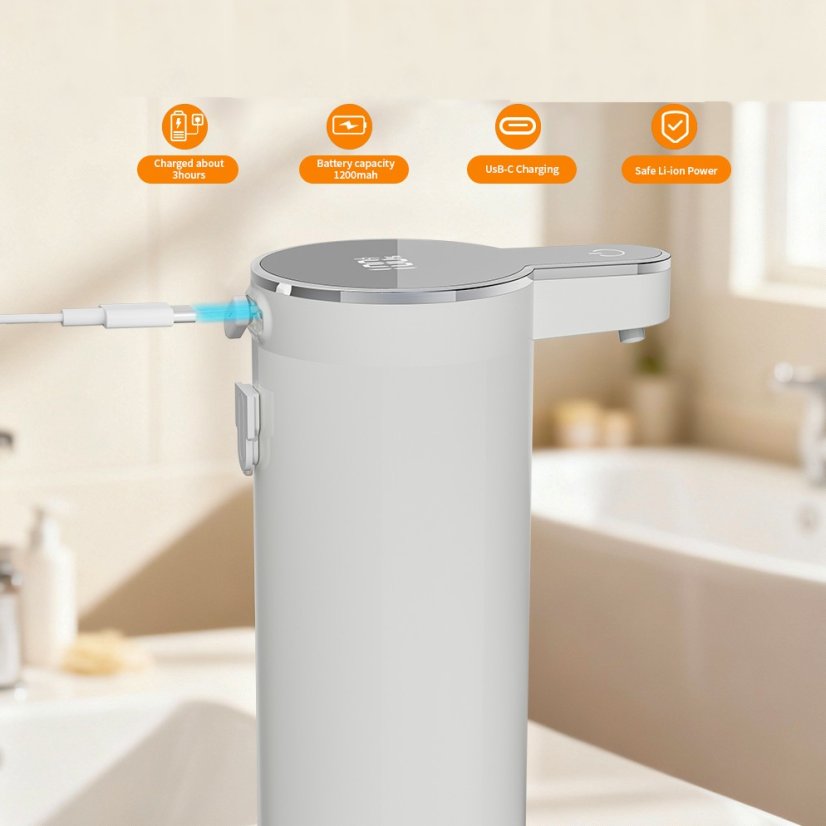 Bezdotykový dávkovač mýdla nerezový bílý GLOX GST01W