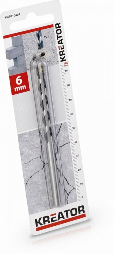Vrták do betonu 6x100 mm KREATOR KRT010404 - Varianty: Nový, jen poškozený obal