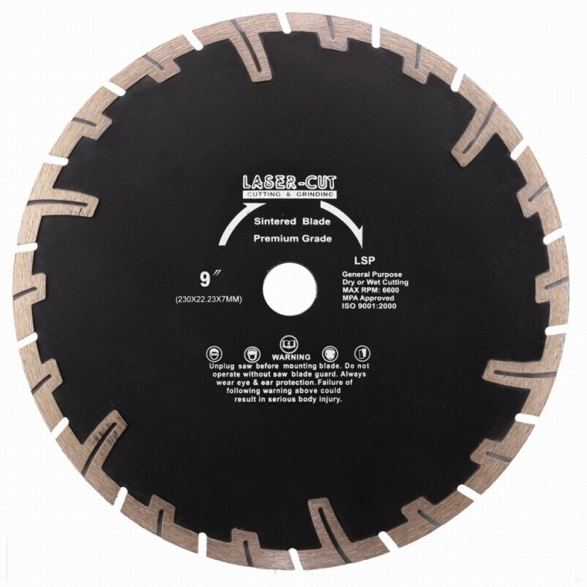 Diamantový kotouč segmentový 230 x 22,23 x 7mm LSP LASER-CUT L00125