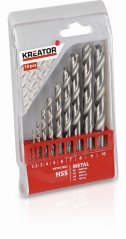 10 ks HSS Vrtáků do kovu 1-10mm KREATOR KRT012002