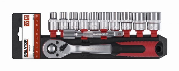 12-ti dílná gola sada 1/2" KREATOR KRT500114