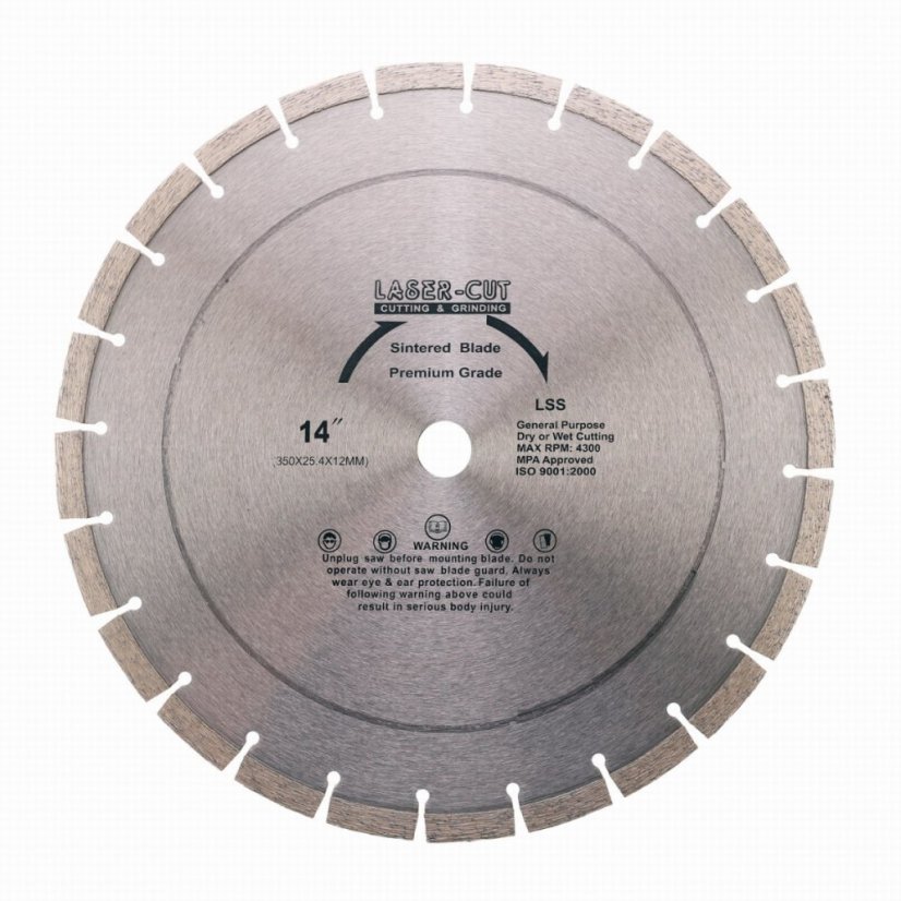 Diamantový kotúč segmentový 350 x 25,4 x 12mm LSS LASER-CUT L001220