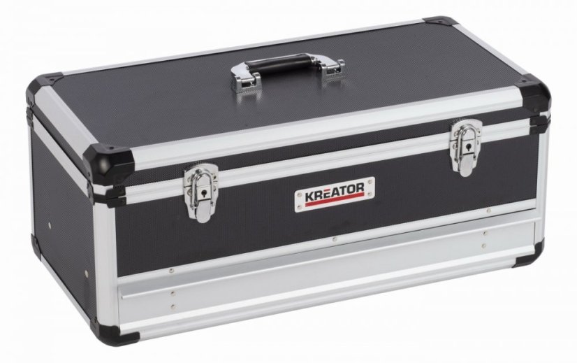 Hliníkový kufr 620x300x255mm 1 zásuvka KREATOR KRT640603B