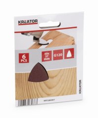Brusný papír 50mm prstového tvaru G120 6ks KREATOR KRT280007