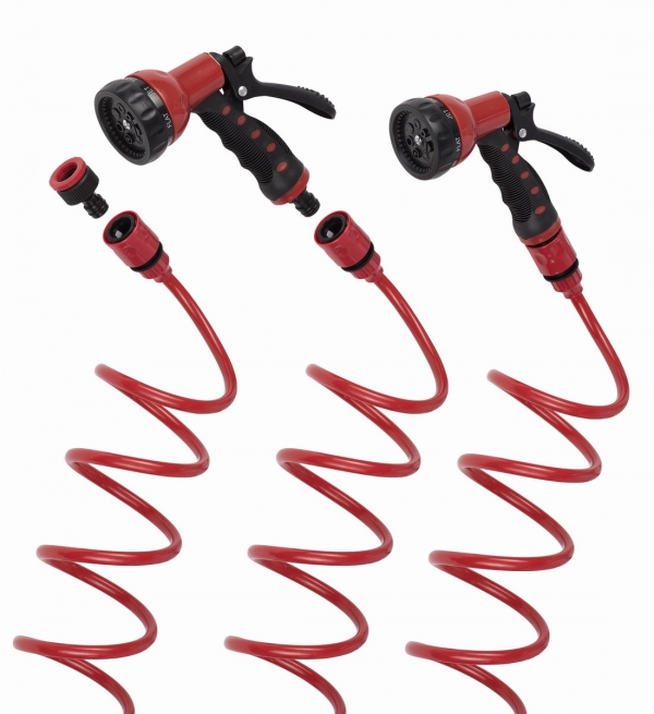 Zahradní hadice spirálová Set 15m 3/8" KREATOR KRTGR6703 - Varianty: Nový, jen poškozený obal