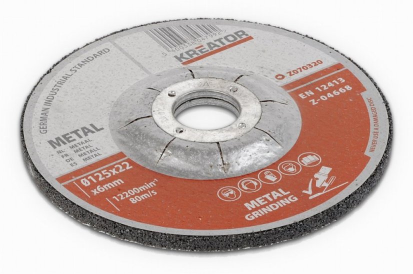 Brusný kotouč Ocel 125x6,0mm 2 plus 1 (3ks) KREATOR KRT070320