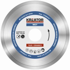 Diamantový kotouč celoobvodový 115mm PREMIUM KREATOR KRT081101