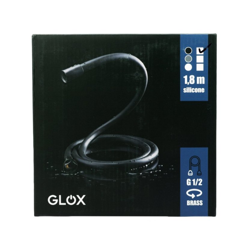 Sprchová hadica silikónová 180 cm čierna GLOX HS18B
