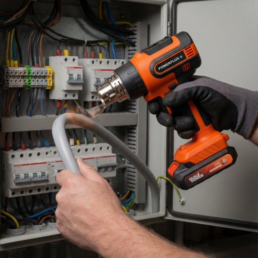 Akumulátorová horkovzdušná pištoľ 20 V (bez AKU) POWERPLUS POWDP7055