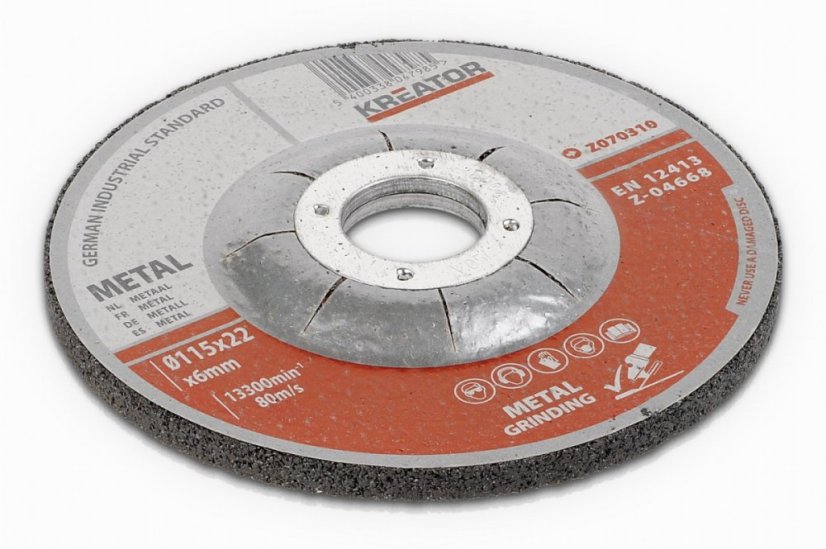 Brusný kotouč Ocel 115x6,0mm 2 plus 1 (3ks) KREATOR KRT070310