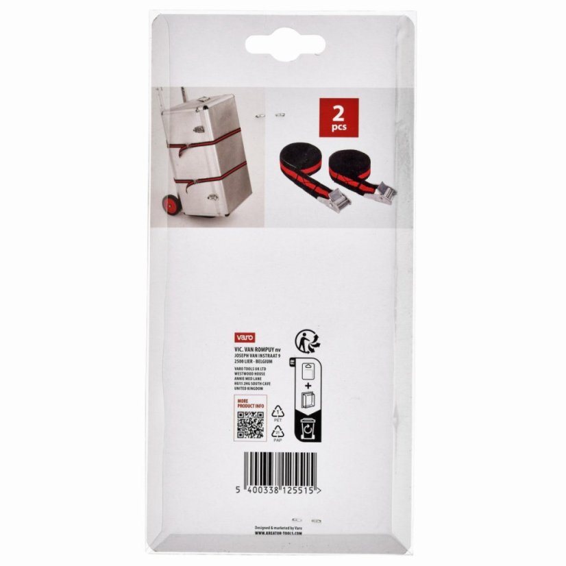 Upínací popruh se sponou 100kg / 2,5m (sada 2ks) KREATOR KRTH40802