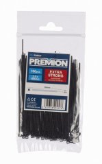 Sťahovacie pásky čierne 2,5 x 100mm 100ks PREMION PREP00024