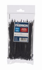 Sťahovacie pásky čierne 3,6 x 140mm 100ks PREMION PREP00022