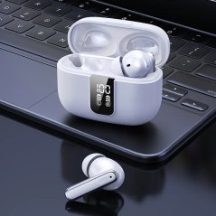 Sluchátka Bluetooth s potlačením hluku - bílá GLOX MFair45W