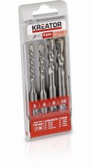 4 ks SDS plus  Vrtáků 5-6-8-10 x 110 mm KREATOR KRT012601