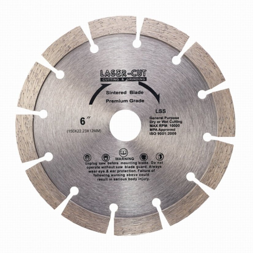 Diamantový kotouč segmentový 150 x 22,23 x 12mm LSS LASER-CUT L00108