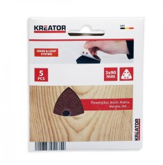 5x Brusný papír 3 x 90 - G60 KREATOR KRT210004