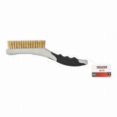 Ruční drátěný mosazný kartáč, plastový KREATOR KRTH50006