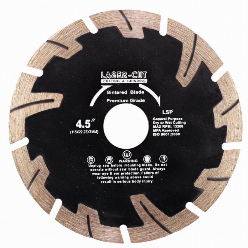 Diamantový kotouč segmentový 115 x 22,23 x 7mm LSP LASER-CUT L00121