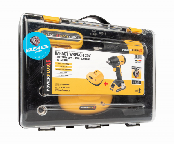 Aku rázový utahovák 1/2" 220Nm 20V POWERPLUS POWXB30050