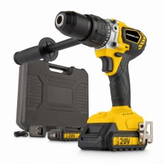 Aku šroubovák / vrtačka s příklepem bezuhlíková 20V 120Nm 2BAT POWERPLUS POWX00530