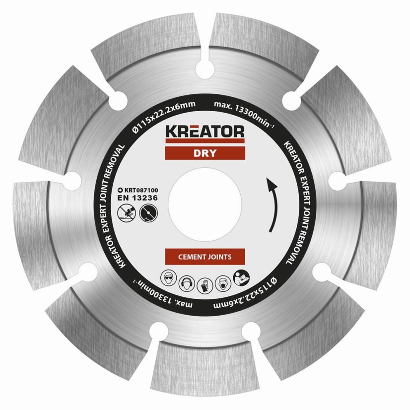 Diamantový kotouč brusný 115mm EXPERT 6mm SEGMENT KREATOR KRT087100 Diamantový kotouč brusný 115mm EXPERT 6mm SEGMENT KREATOR KRT087100