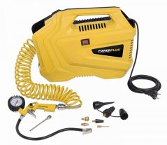Kompresor 1100W  plus  10 ks prísl. bezolejový POWERPLUS POWX1706